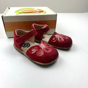 Livie & Luca Red Suede Petal Shoes
